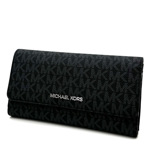 Michael Kors Large Trifold Wallet Black (NWT) - Picture 1 of 8